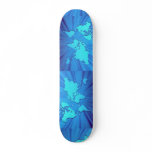 Blue graphic world map bed skate boards