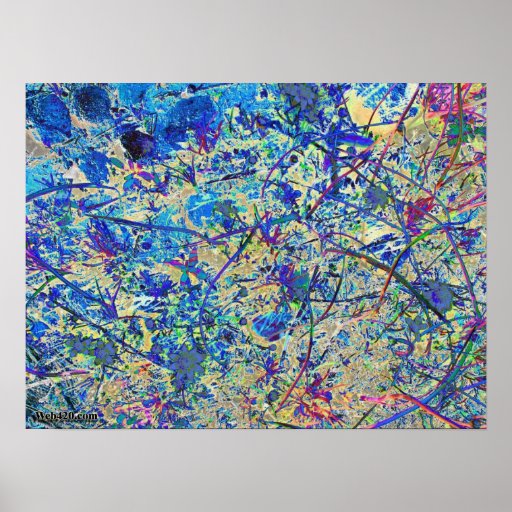blue grass and flowers posters