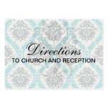 blue gray and cream elegant damask business card template