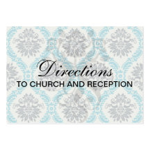 blue gray and cream elegant damask business card template