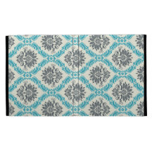 blue gray and cream elegant damask iPad folio cases