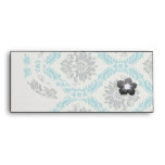 blue gray and cream elegant damask envelopes