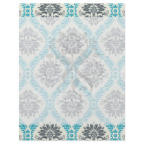 blue gray and cream elegant damask custom flyer