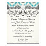 blue gray and cream elegant damask custom announcement