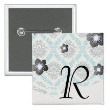 blue gray and cream elegant damask pin