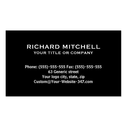 Blue-gray black modern generic personal profile business card (back side)