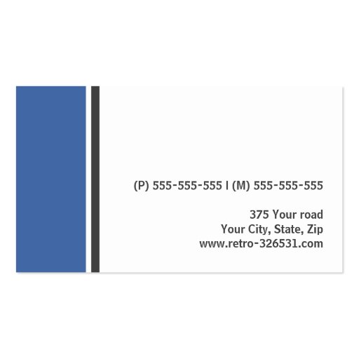 Blue gray border modern stylish professional white business card template (back side)