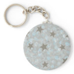 Blue Gray Bubbles & Silver Stars Key Chain keychains