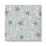 Blue Gray Bubbles & Silver Stars Magnets magnets