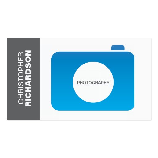 BLUE/GRAY CAMERA LOGO Business Card (front side)