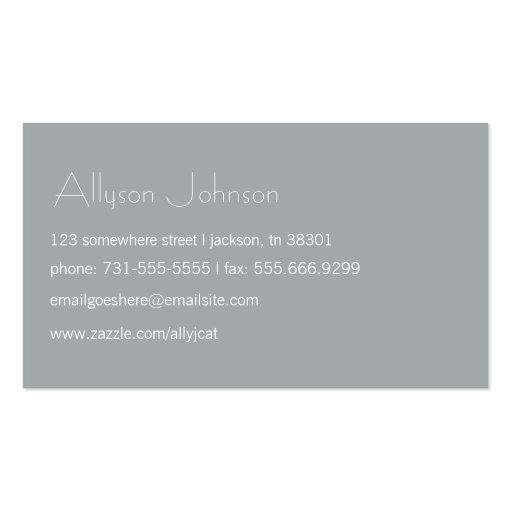 Blue & Gray Chevron Design Business Cards (back side)