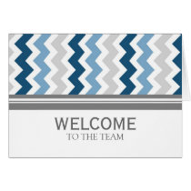 Blue Gray Chevron Employee Welcome to the Team Greeting Card