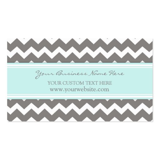 Blue Gray Chevron Retro Business Cards