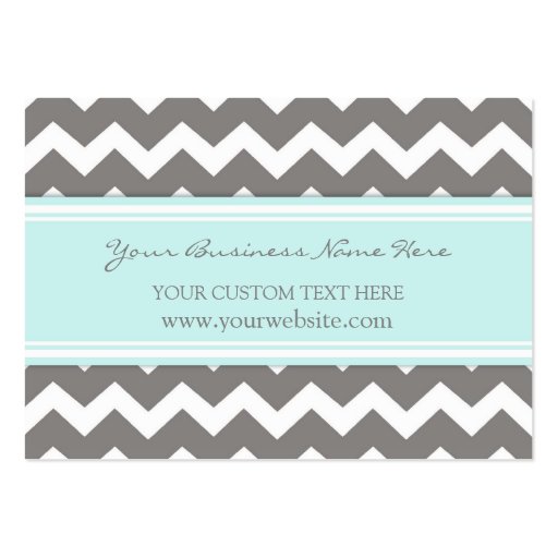 Blue Gray Chevron Retro Business Cards (front side)