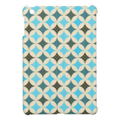 Blue Gray Diamond Circle Pattern Design iPad Mini Case