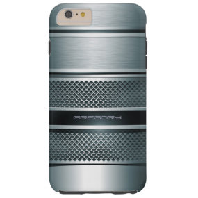 Blue Gray Metallic Design-Monogram Tough iPhone 6 Plus Case