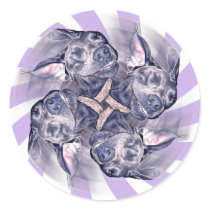 Blue Great Dane Pinwheel Stickers