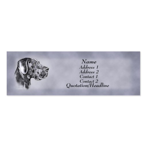 Blue Great Dane Uncrop Profile Card Business Card Template (front side)