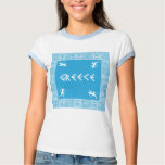 blue greece design t-shirts