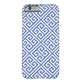 Blue Greek Key Pattern Barely There iPhone 6 Case