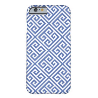 Blue Greek Key Pattern Barely There iPhone 6 Case