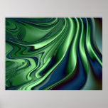 Blue Green 4 Fractal Abstract Art Posters