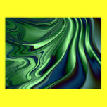 Blue Green 4 Fractal Abstract Art posters