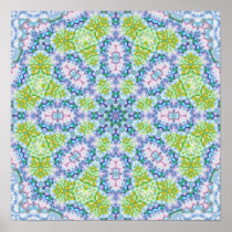 Blue Green Abstract Kaleidoscope Art Posters