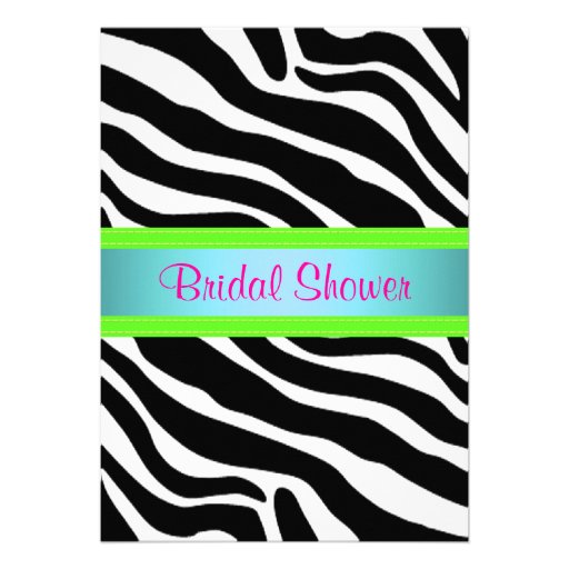 Blue, Green and Pink Bridal Shower Invitation