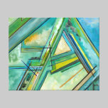 Blue Green Art Street and Roads Abstract Map Décor canvas prints