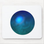 Blue green ball graphic metal reflection swirl mouse pad