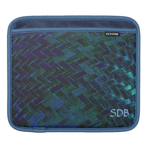 Blue-Green Basketweave Pattern iPad Rickshaw Sleev Sleeves For iPads