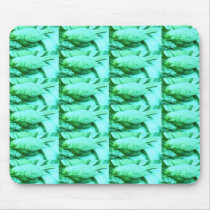 Blue Green Bird Texture mousepads