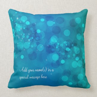 Blue Green Bokeh American MoJo Pillow