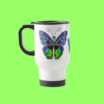 Blue Green Butterfly mug mugs
