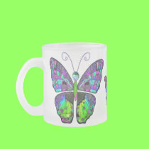 Blue Green Butterfly mug mugs