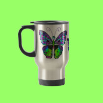 Blue Green Butterfly mug mugs