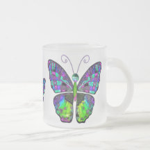 Blue Green Butterfly mug