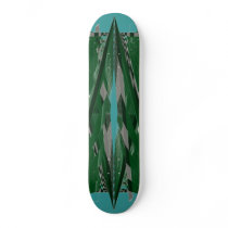 Blue-Green Checkered Flag Twisted Like A Skate Board