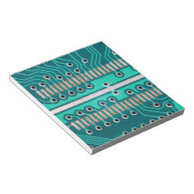 Blue Green Circuit Board - Electronics Photography Memo Note Pads