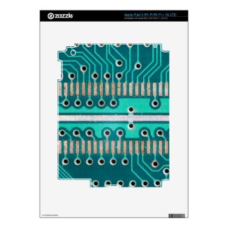 Blue Green Circuit Board - Electronics Photography Skins For iPad 3