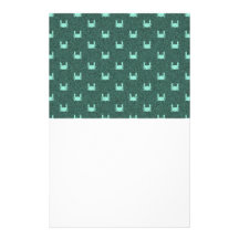 Blue Green Crab Pattern Stationery