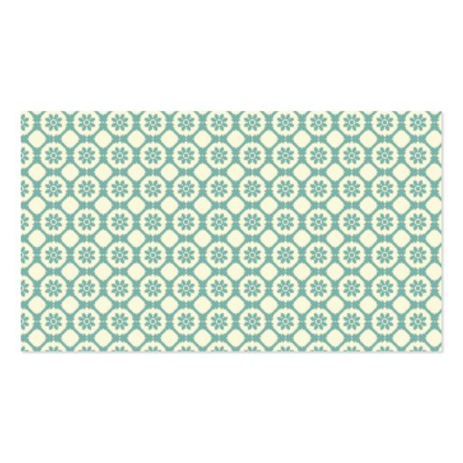 Blue-Green & Cream Floral; Vintage Chalkboard Business Card Templates (back side)