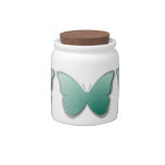 Blue Green Damask Butterflies Candy Jar