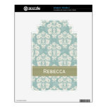 Blue Green Damask Kindle 3 Skin