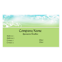 Blue/Green Designed Topper Business Cards