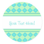 Blue & Green Diamond Print Sticker