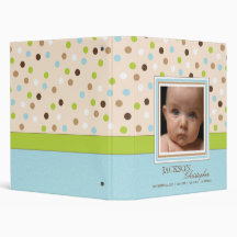 Blue + Green Dot Baby Boy Photo Album Binders