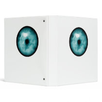 Blue Green eye cloud graphic aqua Vinyl Binder