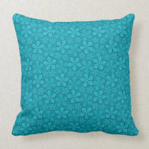 Blue-green floral design pillows
